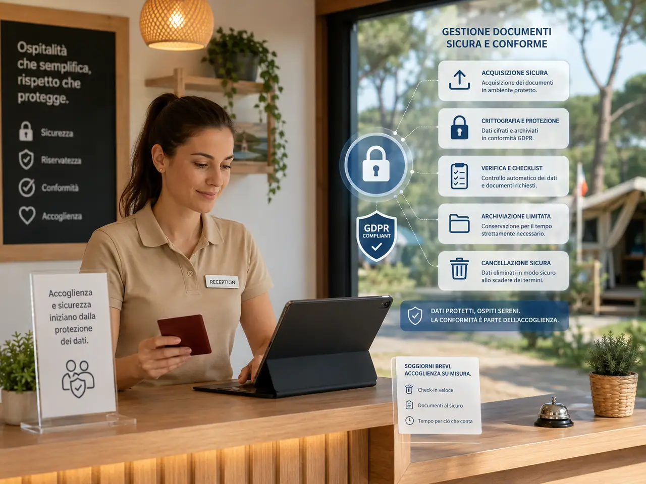 Gestione sicura dei documenti e protezione dei dati in reception